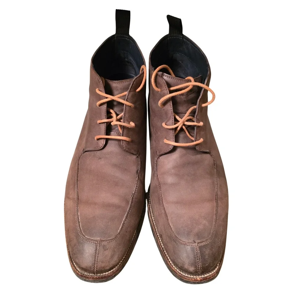 Cole Haan Mens Brown Leather Moc Toe Chukka Boots C28633 Size 11.5 M